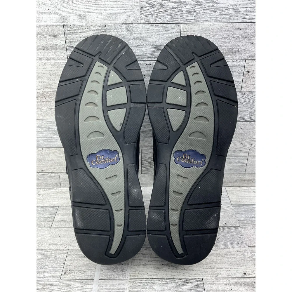 Dr. Comfort Shoes‎ Mens Size 12 Wide Black Leather Hook Loop Orthopedic Diabetic